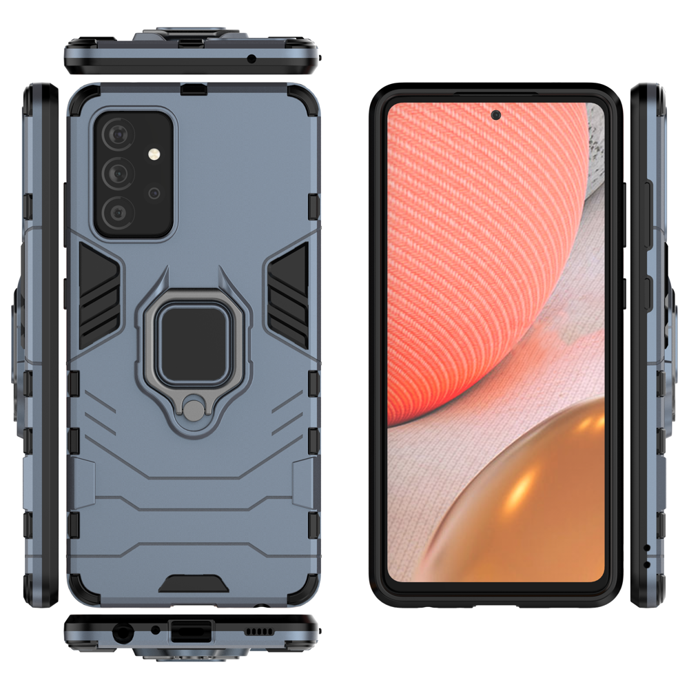 Ring Armor zaščitni ovitek z držalom za Samsung Galaxy A72 4G moder