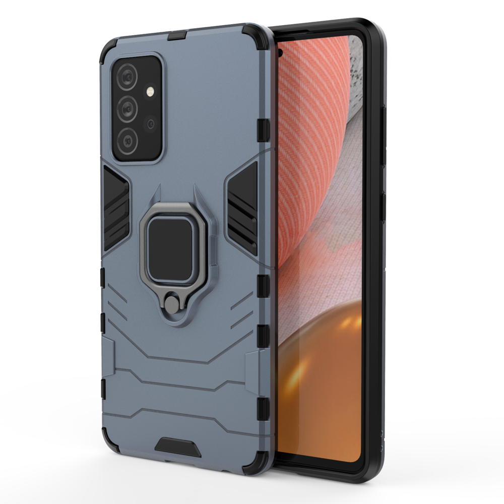 Ring Armor zaščitni ovitek z držalom za Samsung Galaxy A72 4G moder