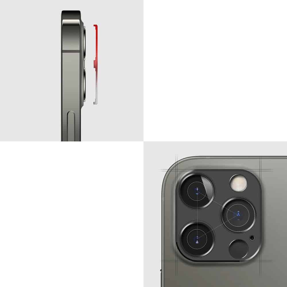 Ringke Camera Styling super vzdržljiva zaščita za zadnjo kamero iPhone 12 Pro srebrna