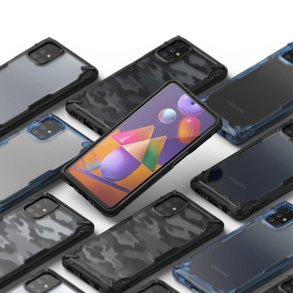 Ringke Fusion X Design vzdržljivo ohišje za Samsung Galaxy M31s Camo črno