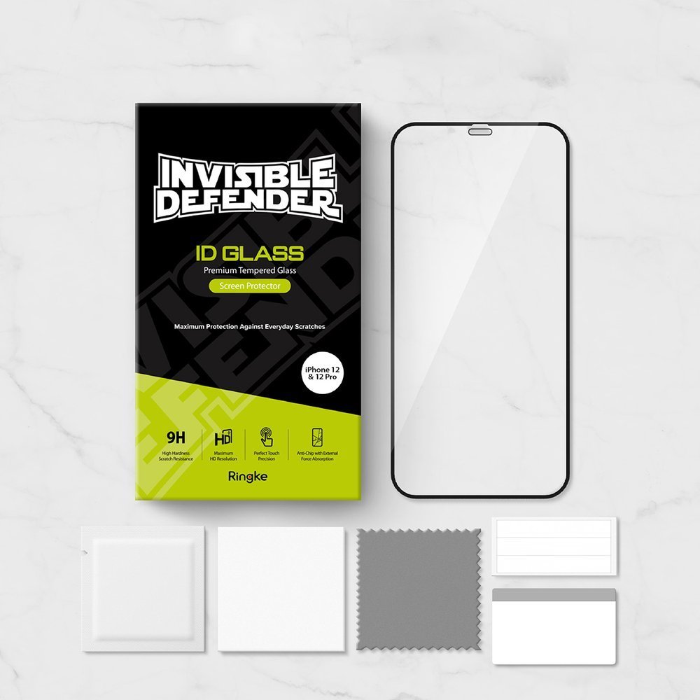 Ringke Invisible Defender ID kaljeno staklo s okvirom za iPhone 12 / iPhone 12 Pro