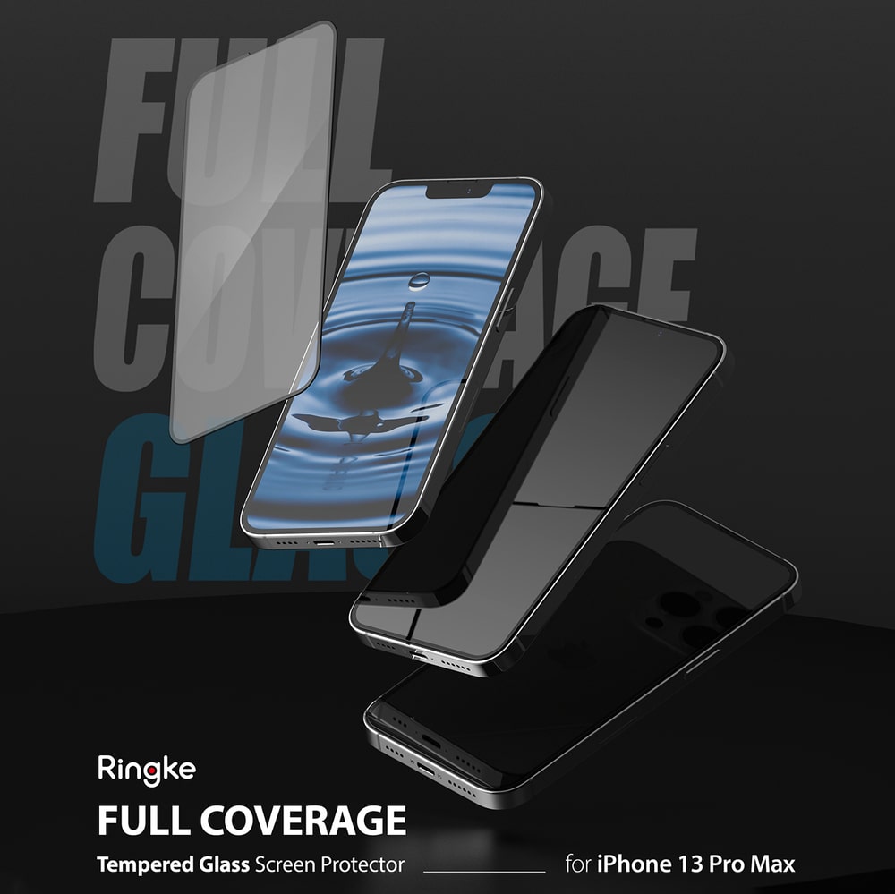 Ringke Invisible Defender ID Full Glass Kaljeno steklo zaščita zaslona Popolna pokritost z okvirjem za iPhone 13 Pro Max
