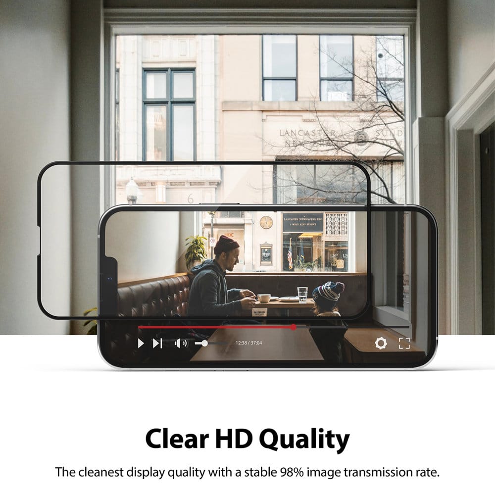 Ringke Invisible Defender ID Full Glass Kaljeno steklo zaščita zaslona Popolna pokritost z okvirjem za iPhone 13 Pro Max