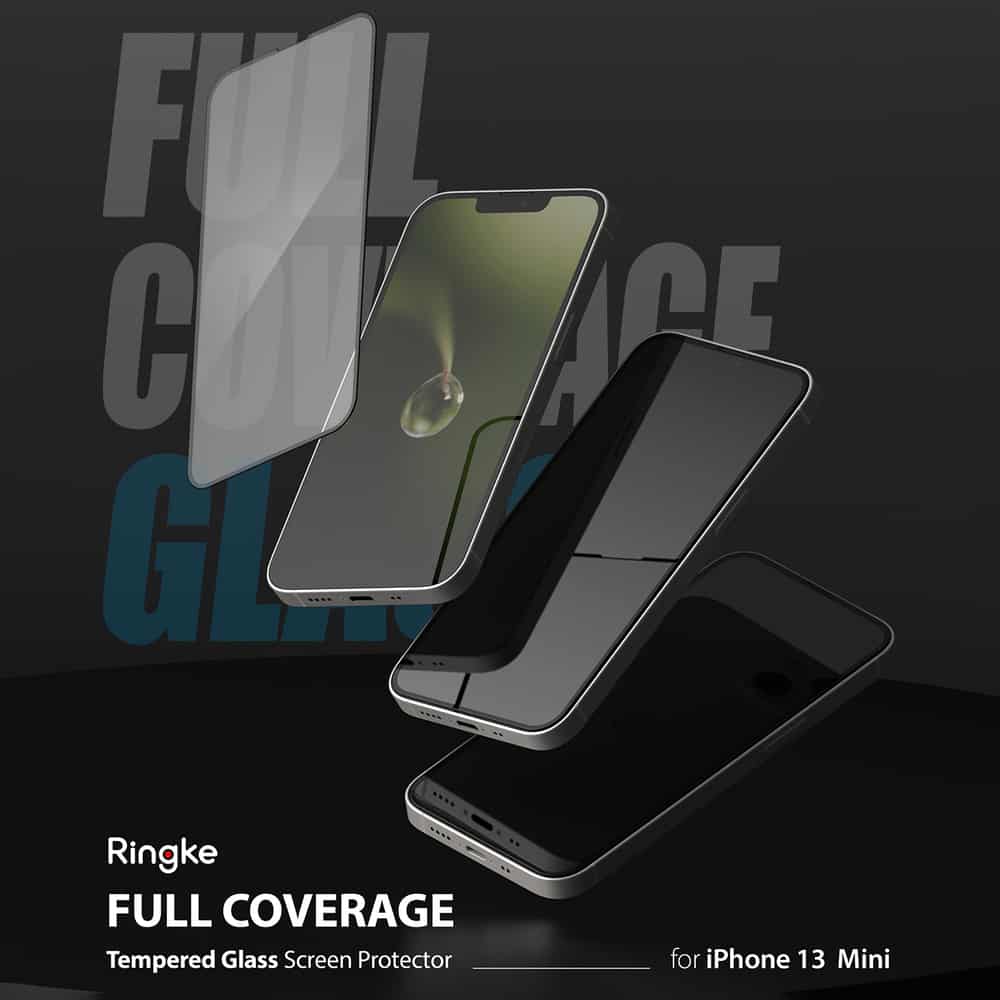 Ringke Invisible Defender ID Full Glass kaljeno steklo s polno pokritostjo in okvirjem za iPhone 13 mini