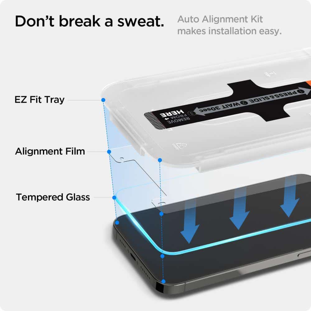 SPIGEN GLAS.TR EZ FIT ZAŠČITNO STEKLO 2 KOS ZA IPHONE 13 PRO MAX / IPHONE 14 PLUS