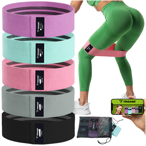 Set elastične trake za vježbanje – 5 komada (5-35 kg) + plan treninga