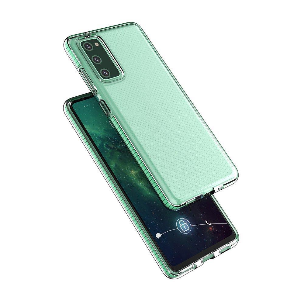 Spring Case prozoren zaščitni gel ovitek z barvnim robom za Samsung Galaxy A12 / Galaxy M12 mint