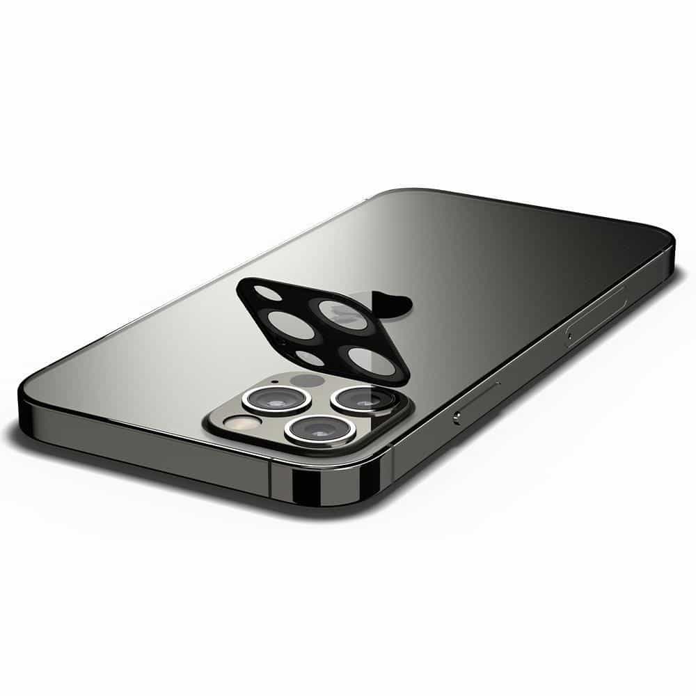 SPIGEN OPTIK.TR KALJENO STEKLO SET 2 KOSA ZA KAMERO IPHONE 12 PRO MAX ČRNO