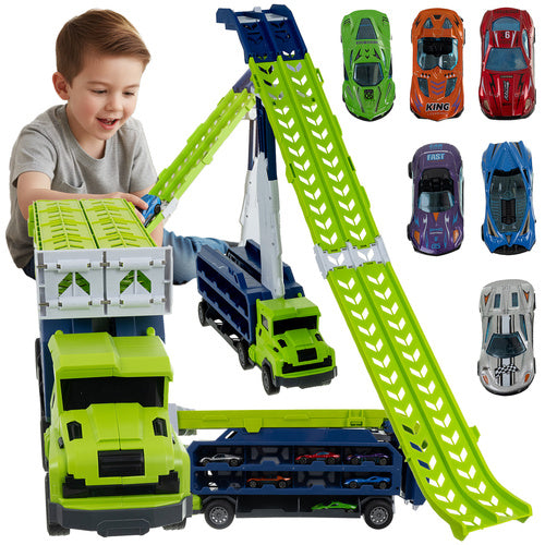Set kamion 90 cm + 6 automobila + tobogan