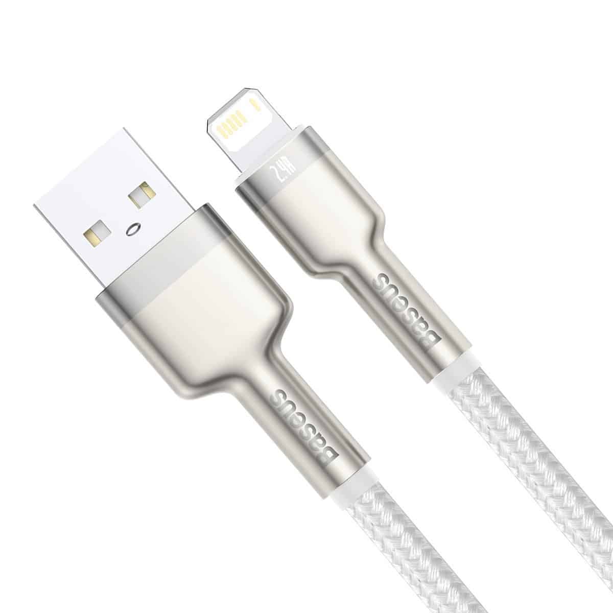 USB kabel za Lightning Baseus Cafule 2.4A 1m (beli)