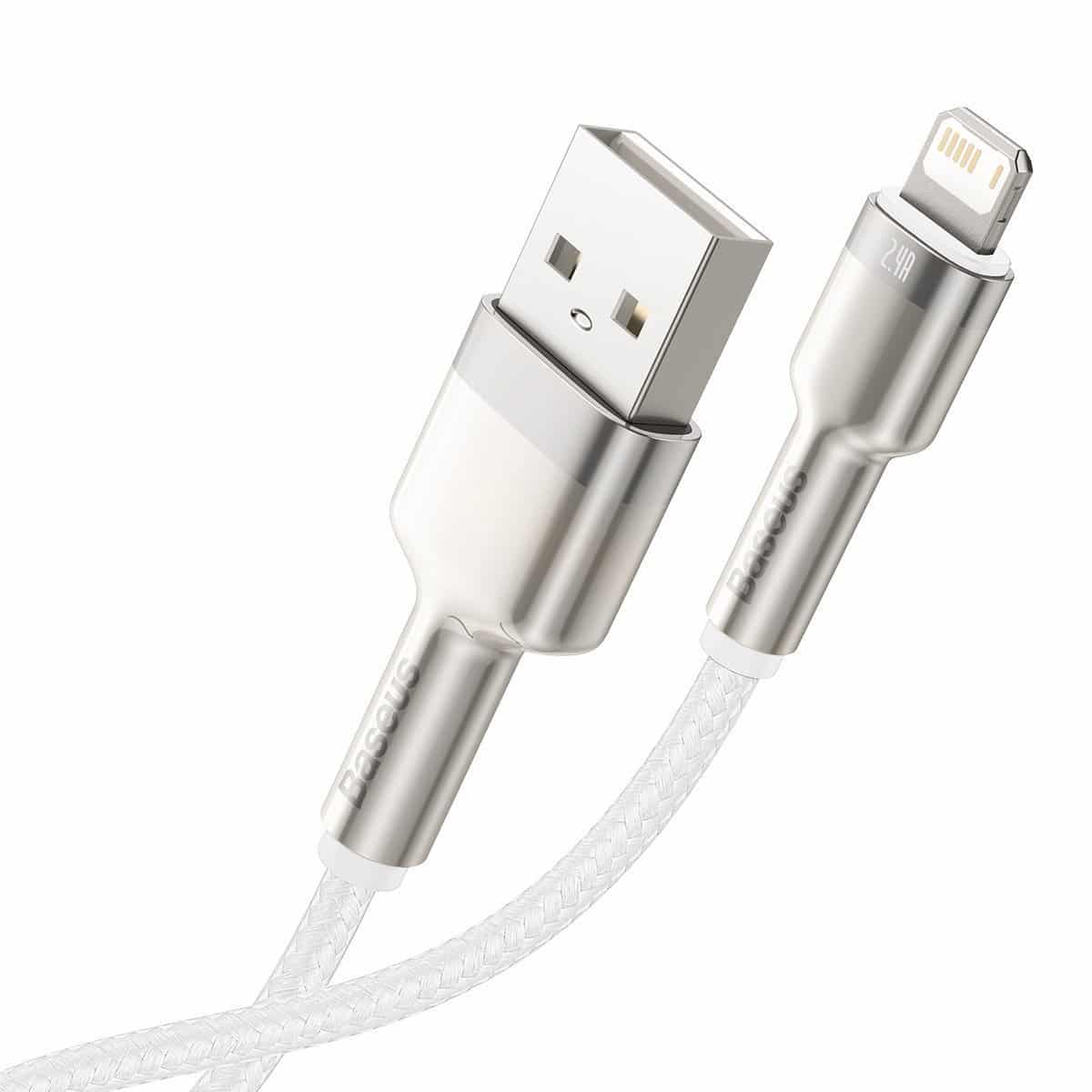 USB kabel za Lightning Baseus Cafule 2.4A 1m (beli)