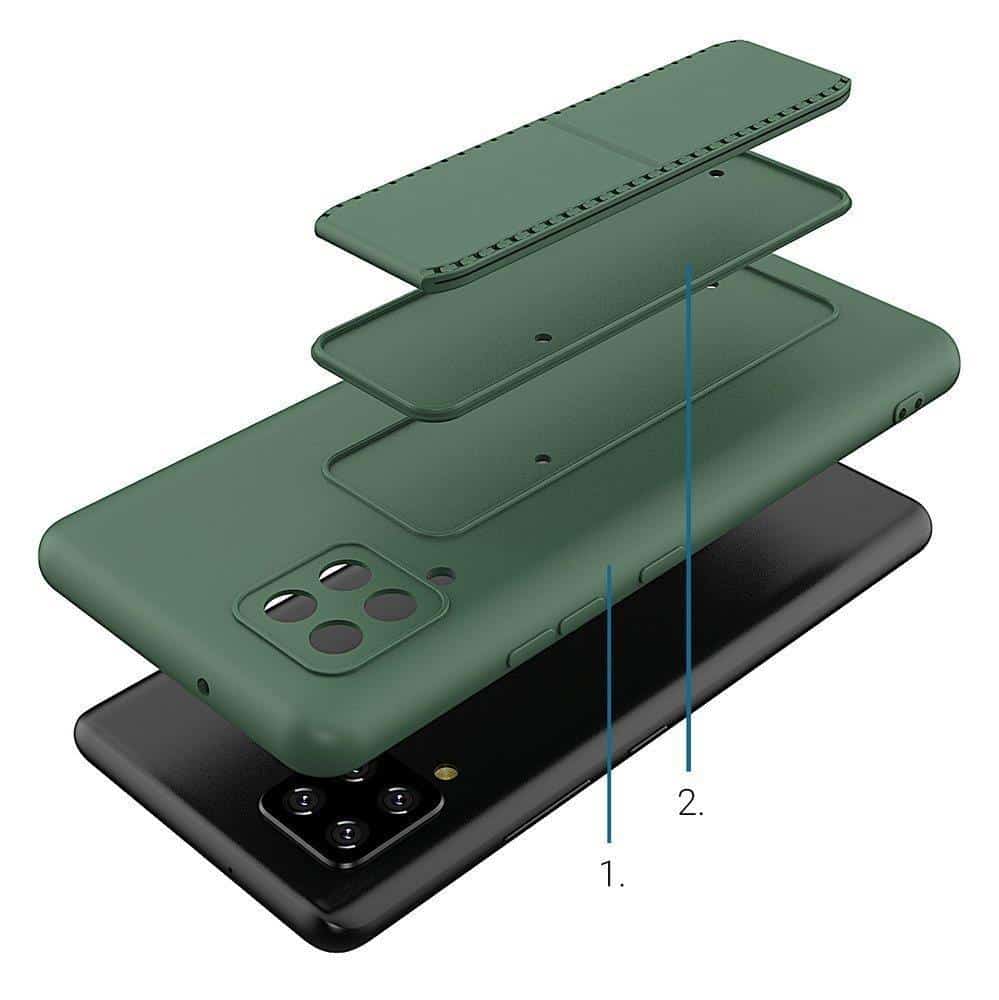 Wozinsky Kickstand Case prožen silikonski ovitek s stojalom Samsung Galaxy A42 5G mint