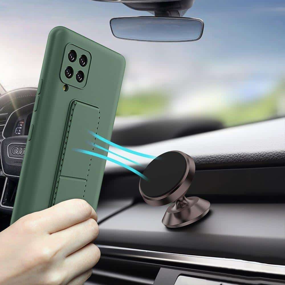 Wozinsky Kickstand Case prožen silikonski ovitek s stojalom Samsung Galaxy A42 5G mint
