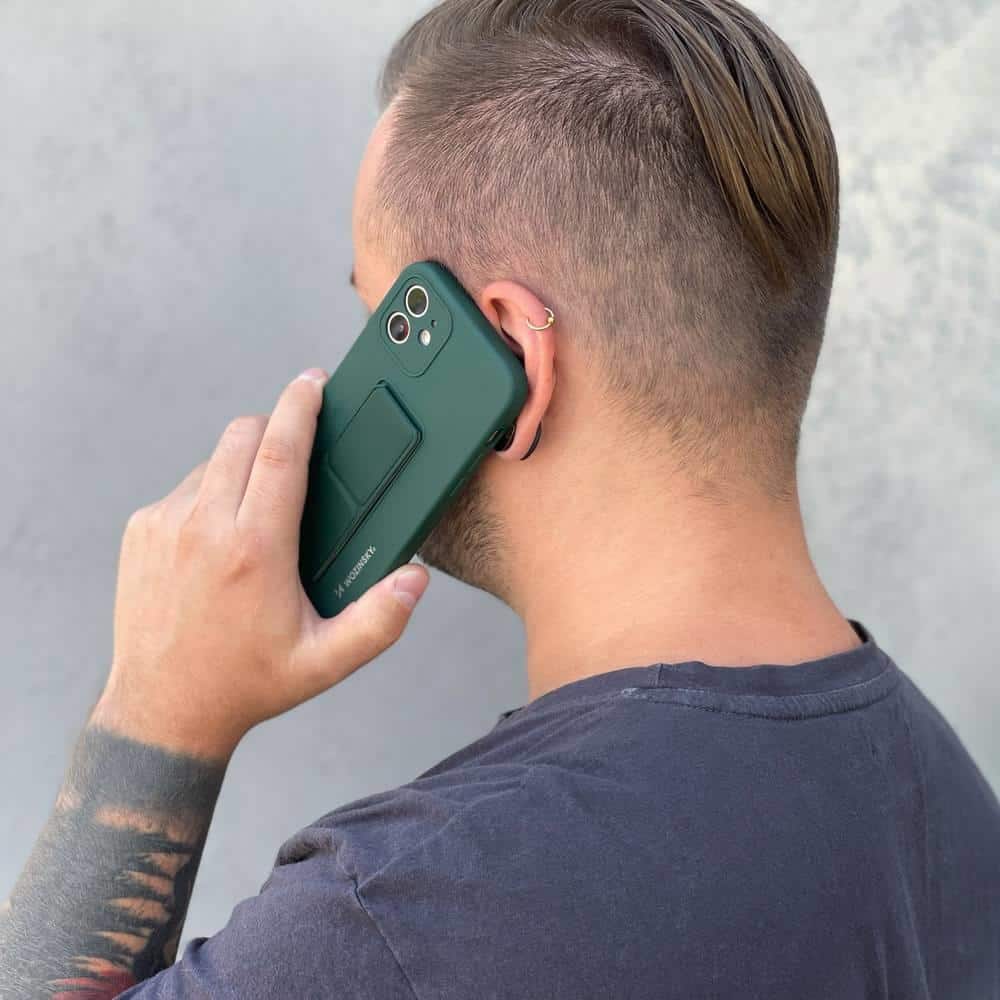 Wozinsky Kickstand Case prožen silikonski ovitek s stojalom Samsung Galaxy A42 5G mint
