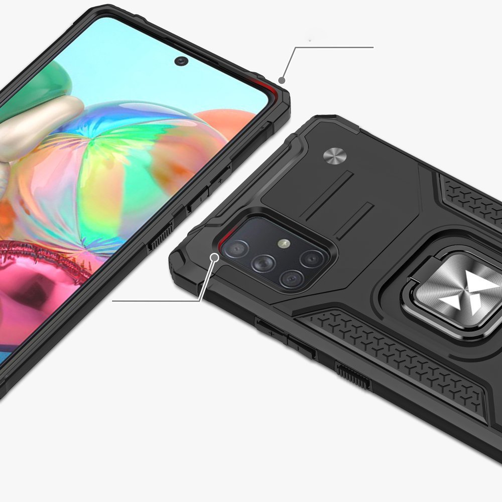 Wozinsky Ring Armor ovitek s funkcijo stojala in držala za Samsung Galaxy A71 5G