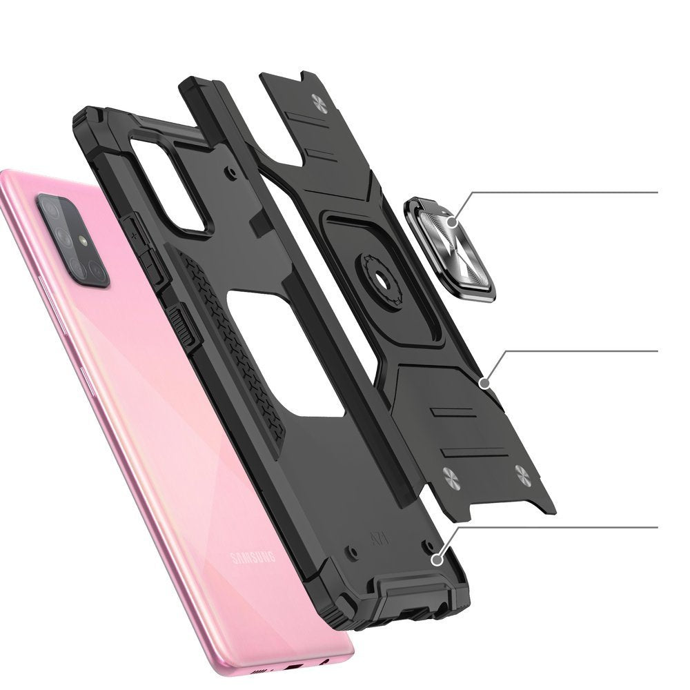 Wozinsky Ring Armor ovitek s funkcijo stojala in držala za Samsung Galaxy A71 5G