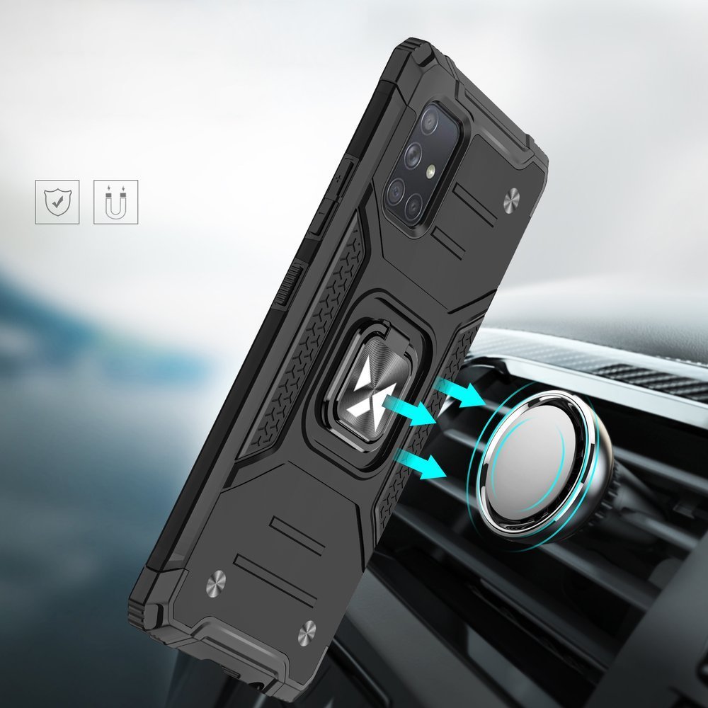 Wozinsky Ring Armor ovitek s funkcijo stojala in držala za Samsung Galaxy A71 5G