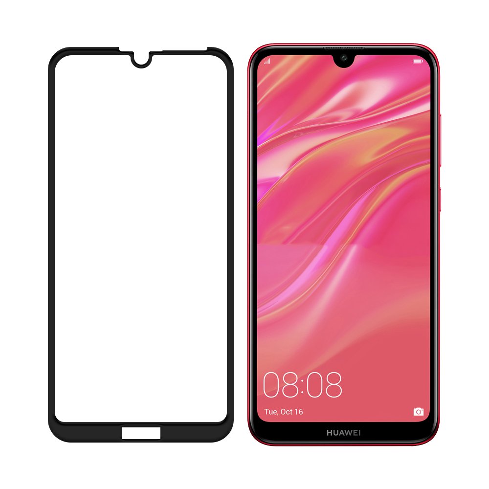 Zaščitno steklo z okvirjem za Huawei Y7 2019 / Y7 Pro 2019 / Y7 Prime 2019 črno