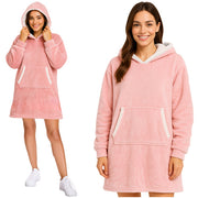 Mekani XXL Deka s rukavima - ružičasta
