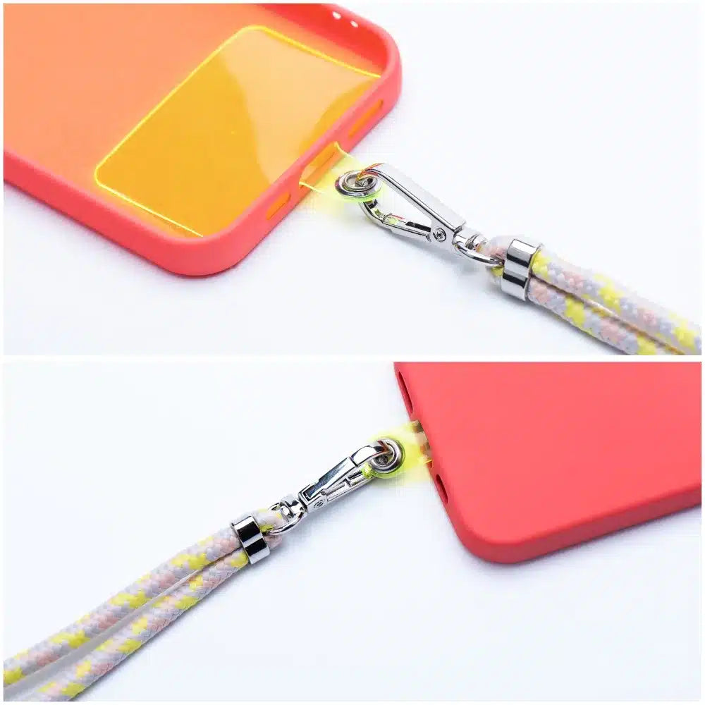 SWING obesek za telefon nastavljive dolžine / dolžina kabla 165 cm (maks. 82,5 cm v zanki) / rame ali vrat - sivo-rumena