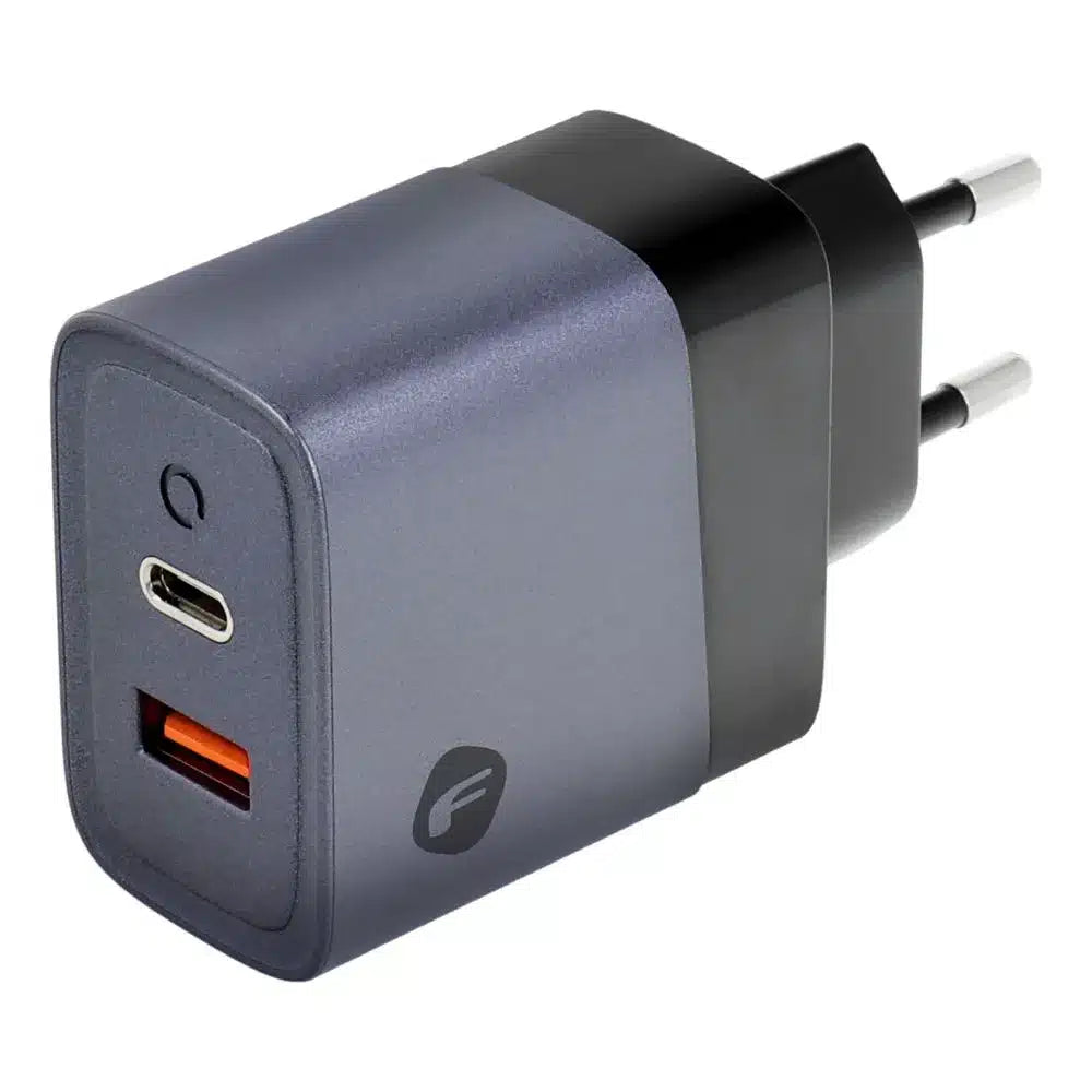 Forcell F-Energy GaN omrežni polnilec – 45 W s priključkoma: USB C in USB A s PD in QC 4.0 polnjenjem