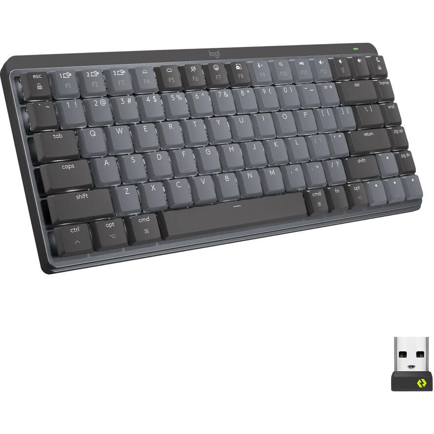 Logitech MX Mini Mechanical tipkovnica RF bežični + Bluetooth QWERTY US Međunarodna Grafit, Sivo