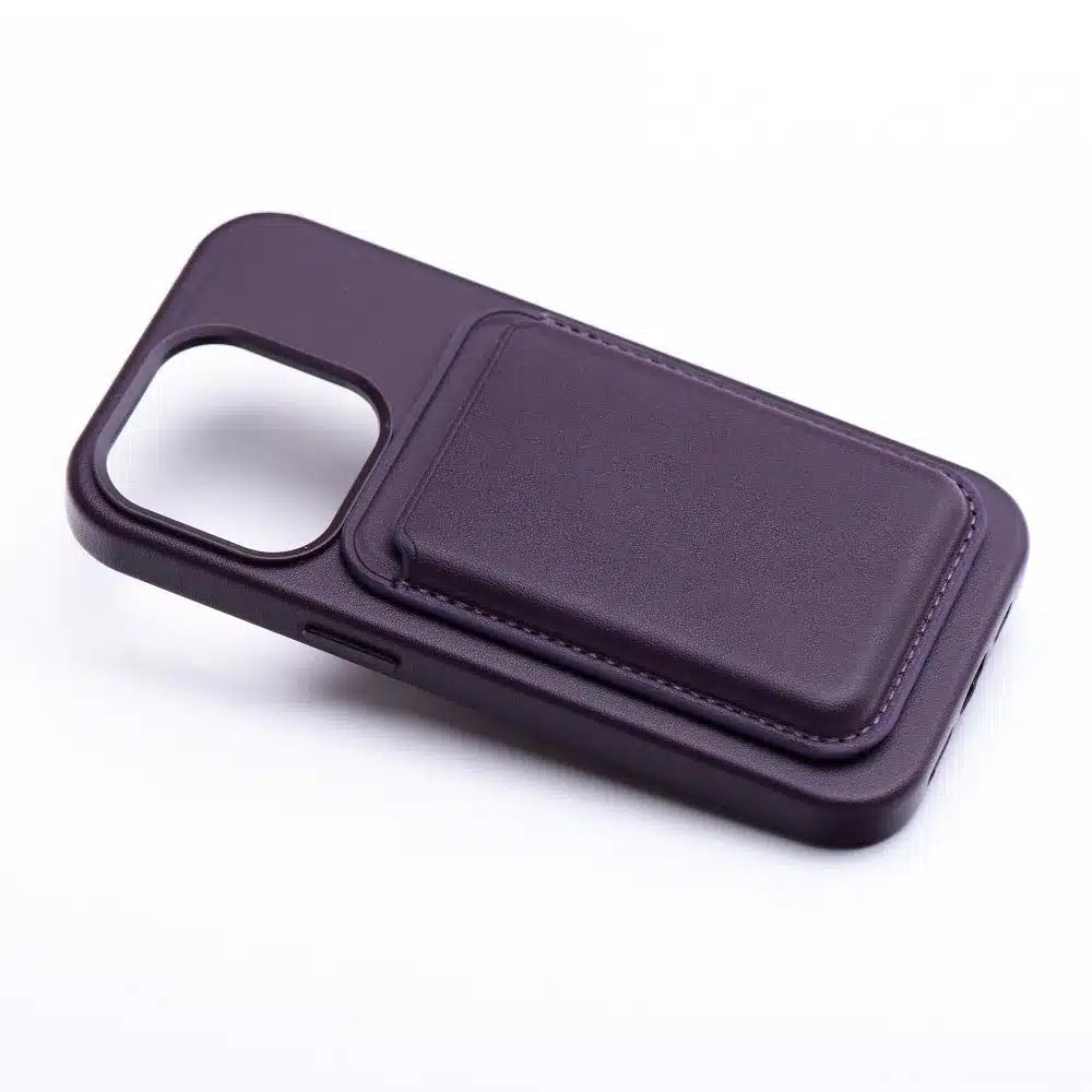 Usnjena magnetna denarnica Mag Wallet, temno vijolična
