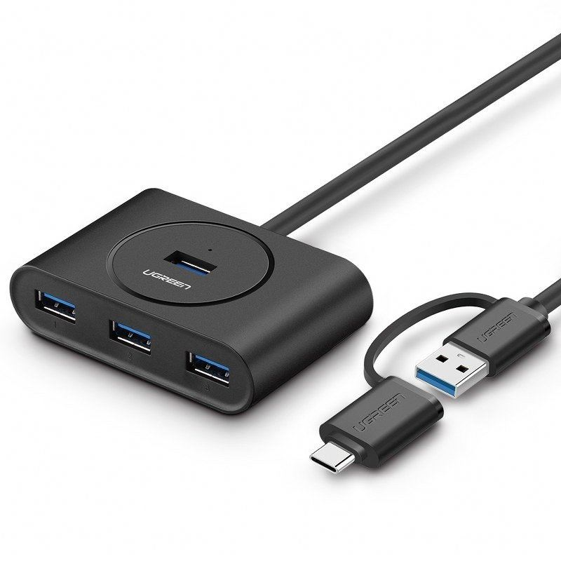 Ugreen 40850 sučelje čvorišta USB 3.2 Gen 2 (3.1 Gen 2) Type-A 5000 Mbit/s Crno