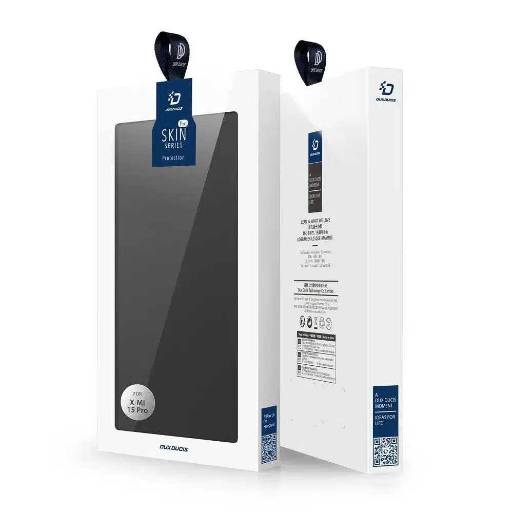 DUX DUCIS Skin Pro – gladka usnjena preklopna torbica za XIAOMI 15 PRO črna