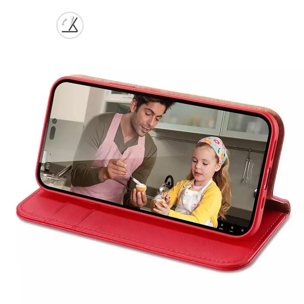 Dux Ducis Hivo etui za knjigo iz usnja za Apple iPhone 15 Pro Max rdeč