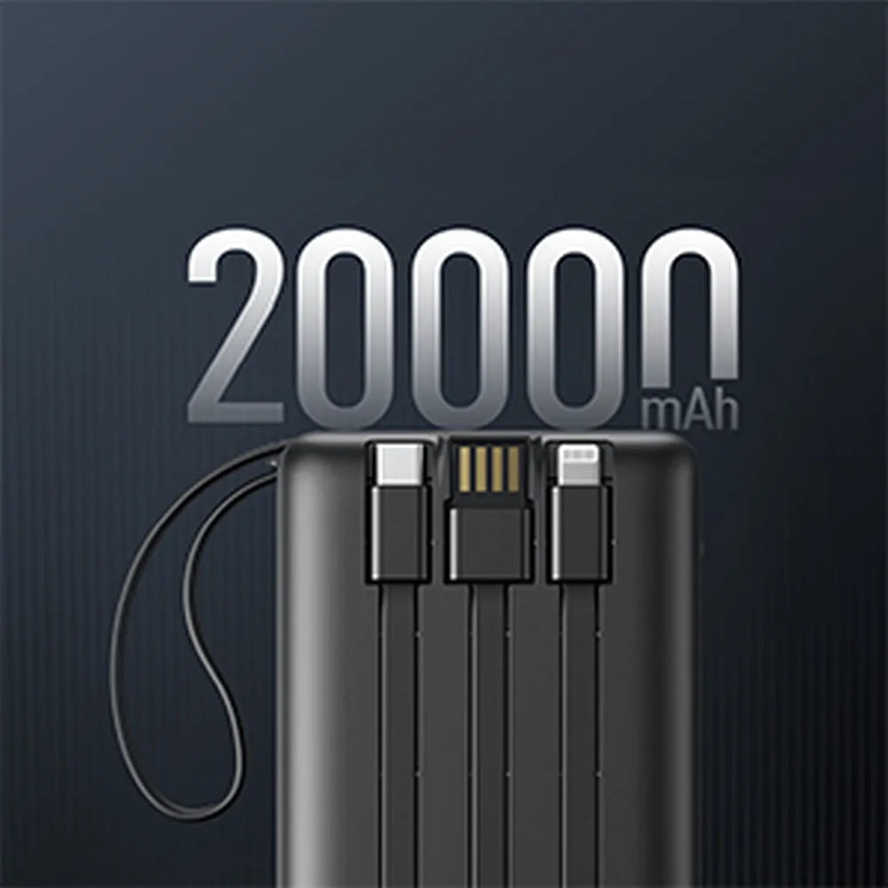 VEGER C20 Powerbank - 20.000mAh (Micro + Type C + Lightning 8-pin) črna (W2047)