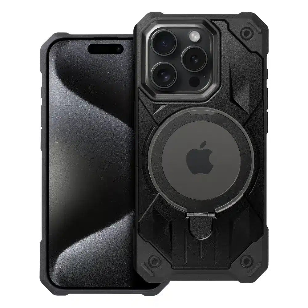 Ovitek Armor Mag Cover, združljiv z MagSafe, za iPhone 15 Pro, črn