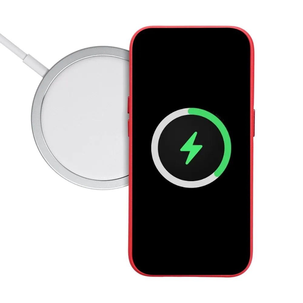 Usnjena prevleka Mag Cover, združljiva z MagSafe, za iPhone 15, rdeča