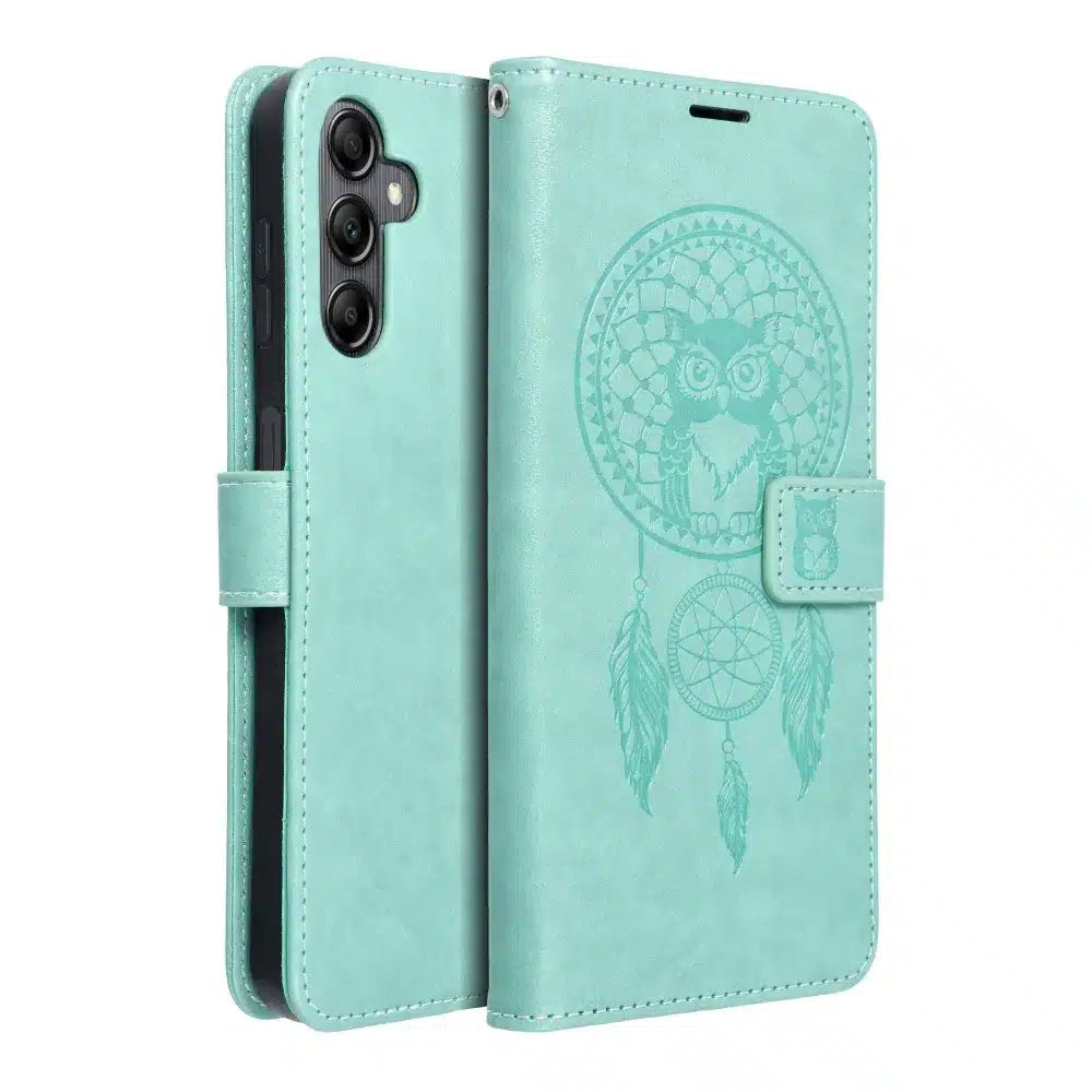 MEZZO Book case preklopna torbica za SAMSUNG GALAXY A14 4G / A14 5G lovilec sanj zelena