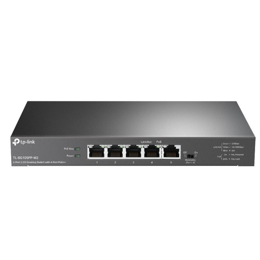 TP-Link TL-SG105PP-M2 mrežni prekidač Neupravljano Gigabit Ethernet (10/100/1000) Podrška za napajanje putem Etherneta (PoE) Crno
