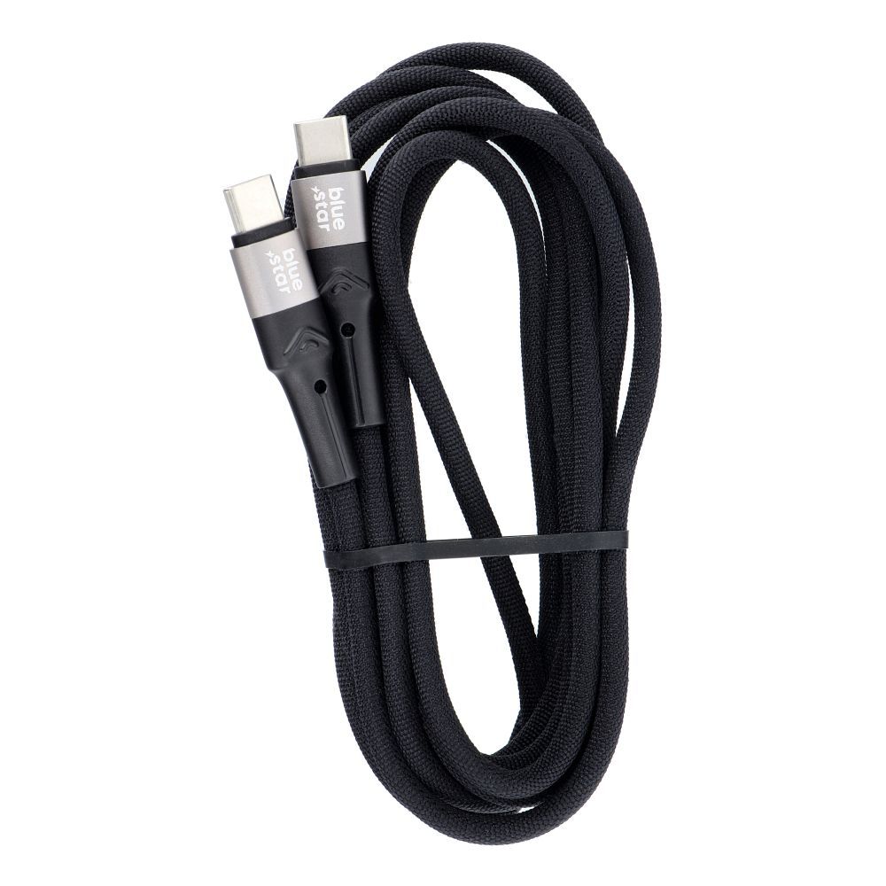 USB C na USB C kabel Blue Star 3A 60W PD QC4.0 pleteni 2m TFK-DC-004 crni