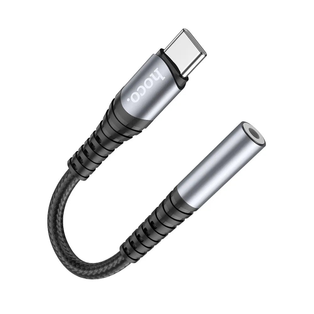 Hoco LS33 AUX priključek 3,5 mm na USB C adapter siv