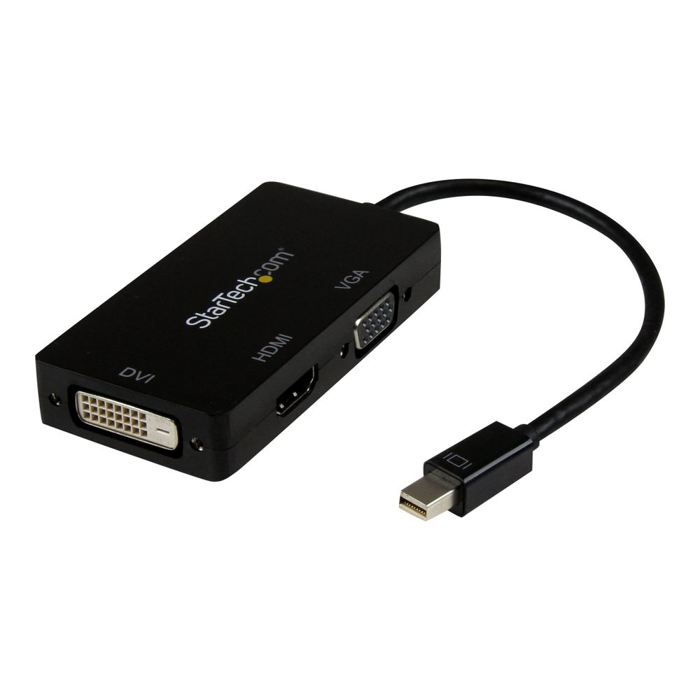 StarTech.com MDP2VGDVHD prilagodnik za video kabel 0,15 m Mini DisplayPort DVI-D + VGA (D-Sub) + HDMI Crno
