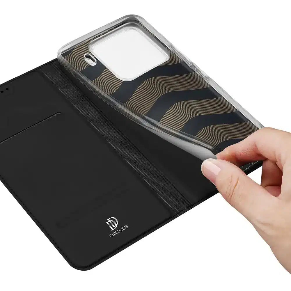 DUX DUCIS Skin Pro – gladka usnjena preklopna torbica za XIAOMI 15 PRO črna