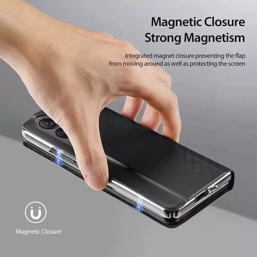 DUX DUCIS Bril - usnjena torbica za Samsung Galaxy Z Fold5 5G črna