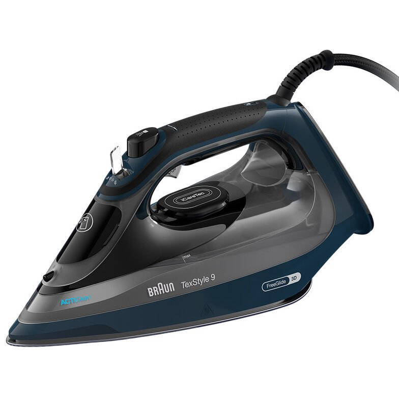 Braun TexStyle 9 0127409002 glačalo Pegla na paru EloxalPlus soleplate 3200 W Tamno plavo