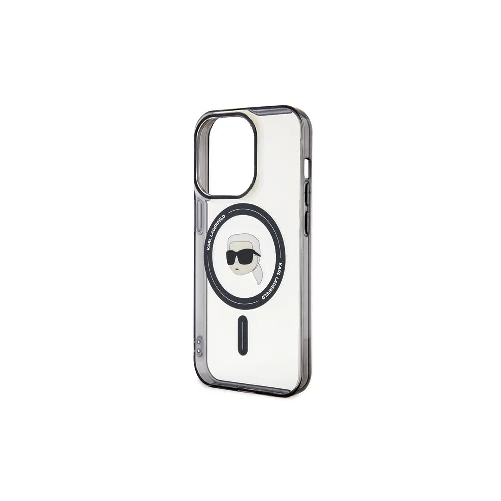 Originalna KARL LAGERFELD Hardcase KLHMP15LHKHNOTK maska za iPhone 15 PRO (Karl Head + MAG / prozorna)