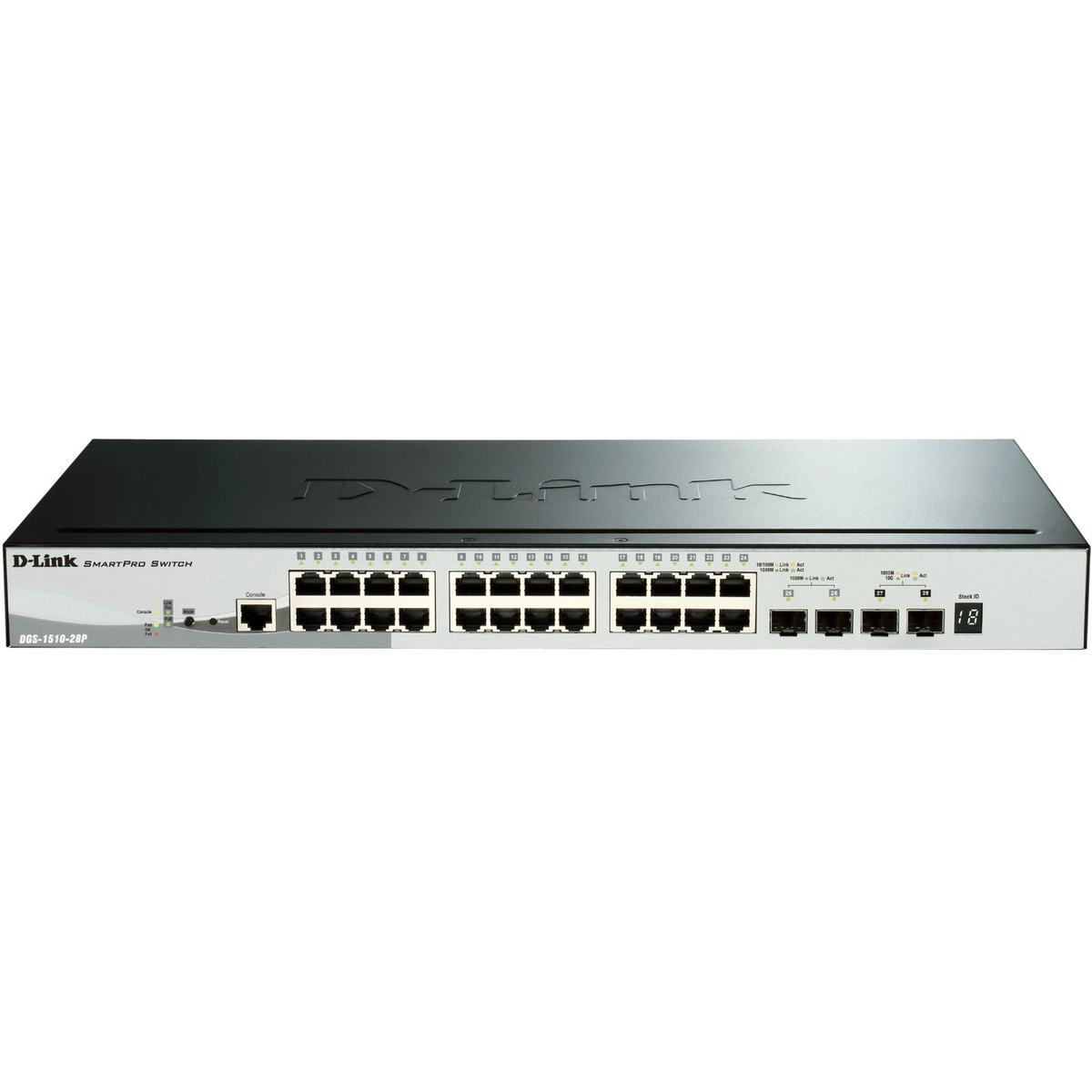 D-Link DGS-1510-28P mrežni prekidač Upravljano L3 Gigabit Ethernet (10/100/1000) Podrška za napajanje putem Etherneta (PoE) Crno