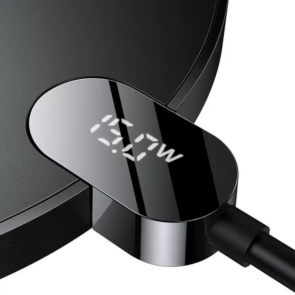BASEUS induktivni polnilec Digital LED Display Gen2 15W črn