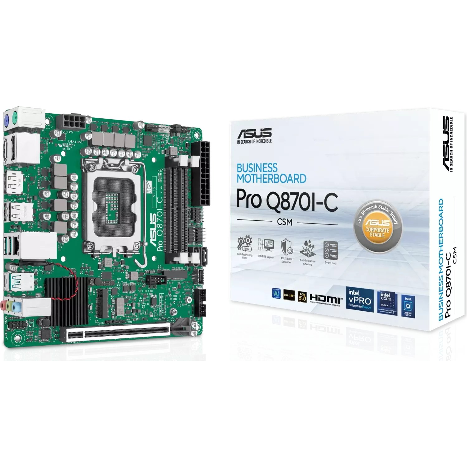 ASUS PRO Q870I-C-CSM Intel Q870 LGA 1851 (Socket V1) Mini ITX