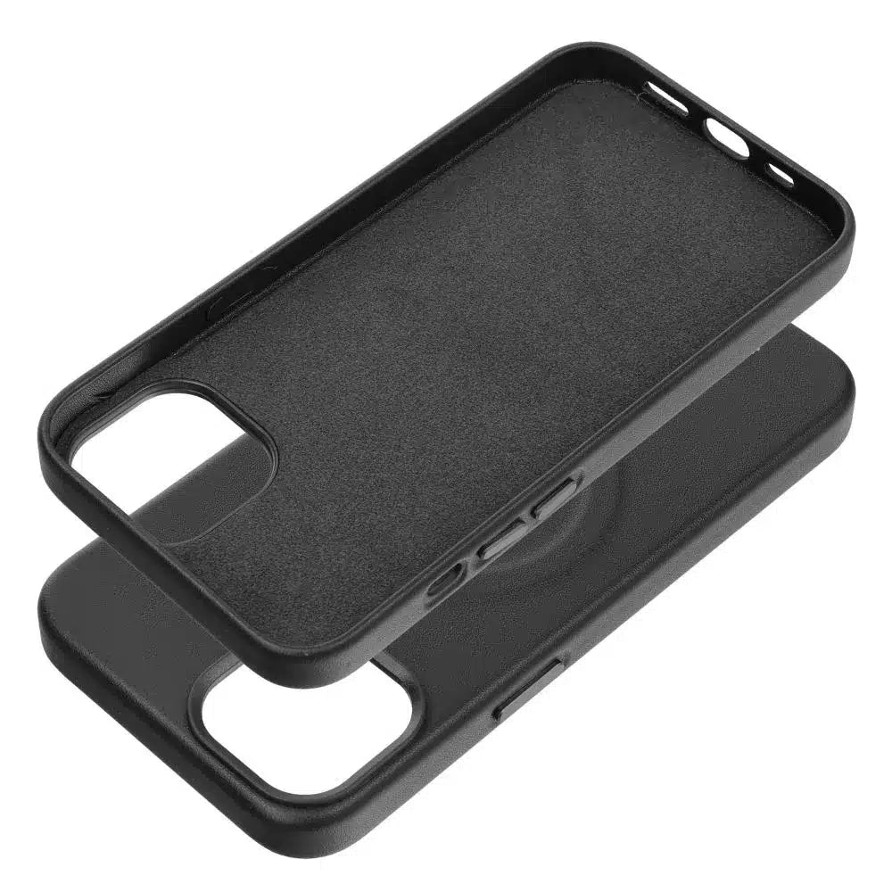 Roar usnjena Mag Case maska, združljiva z MagSafeom – za iPhone 14 Plus črna
