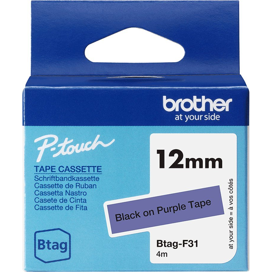 Brother BTAG-F31 traka za izradu naljepnica Crno na ljubičastom