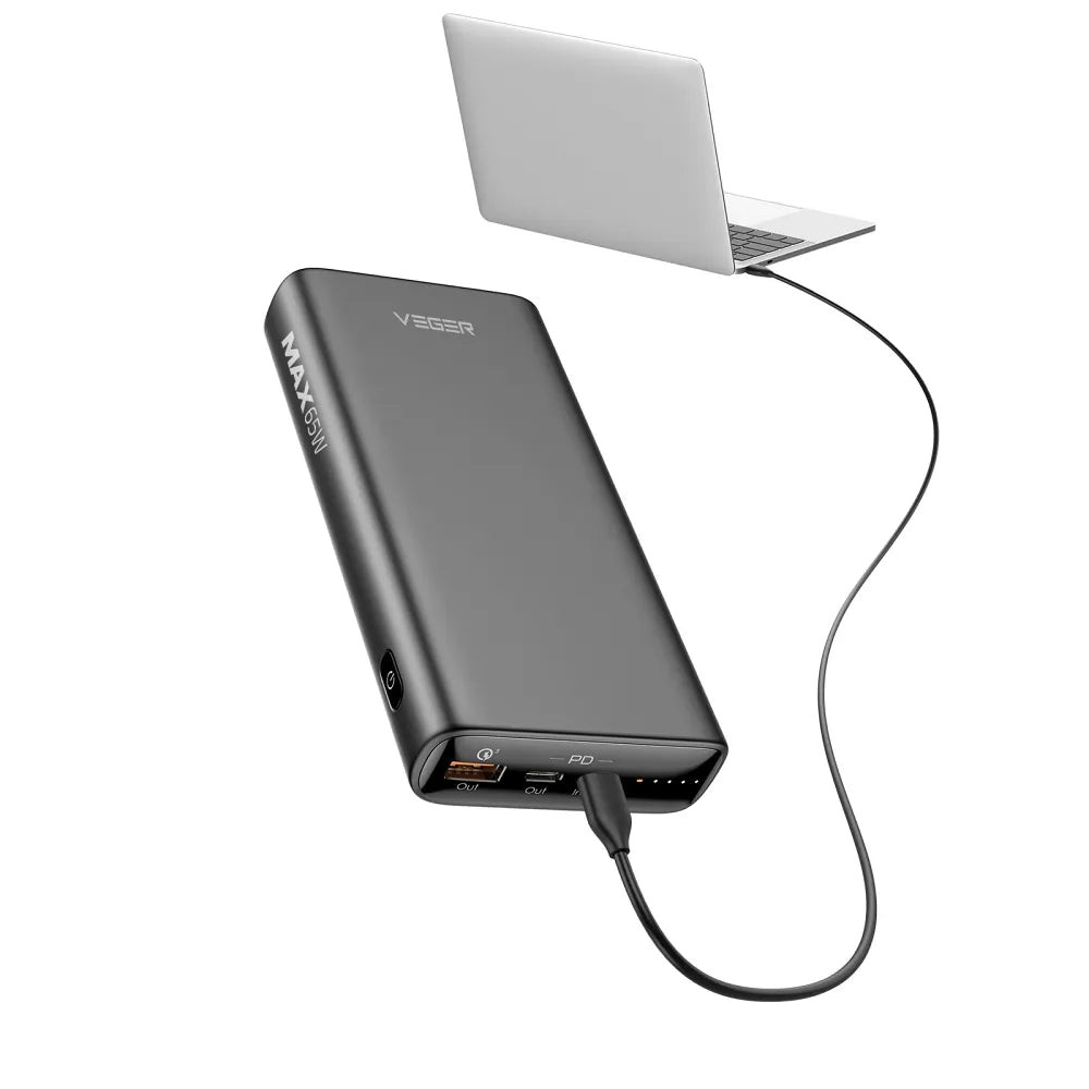 VEGER powerbank 20.000 mAh PD QC3.0 5A 100W T100 (W2032C-100) črna