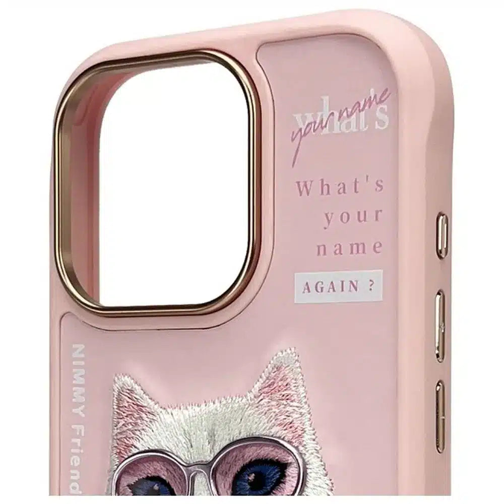 NIMMY COOL & CUTE 2.0 ovitek z motivom mačke za iPhone 16 Pro Max, roza
