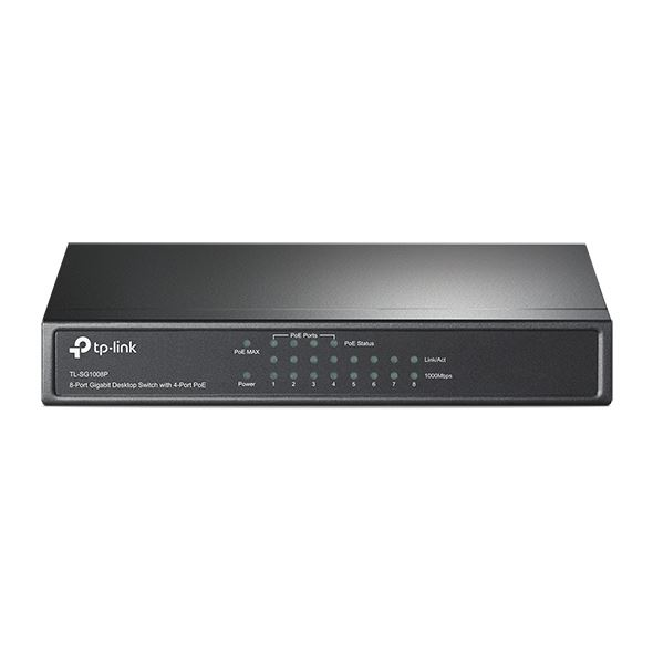 TP-Link TL-SG1008P Upravljano Gigabit Ethernet (10/100/1000) Podrška za napajanje putem Etherneta (PoE) Sivo